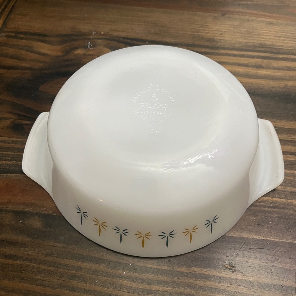 Anchor Hocking Fire King‎ 1 Qt. Casserole Dish Candle Glow  Design 436 USA - Picture 4 of 6